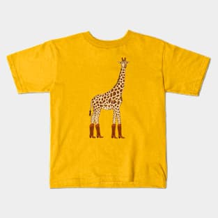Jolene The Giraffe In Cowgirl Boots Kids T-Shirt